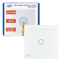 Simple switch with glass PNI SH101 touch, white with LED indicator