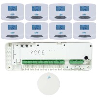Wi-Fi automation kit PNI CT28 Pro 8 for underfloor heating, Tuya Smart mobile app, 8 control units and internet hub included