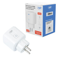 PNI SmartHome WP800 WiFi smart socket, internet control, Tuya Smart App, compatible with Amazon Alexa and Google Home, measures energy consumption
