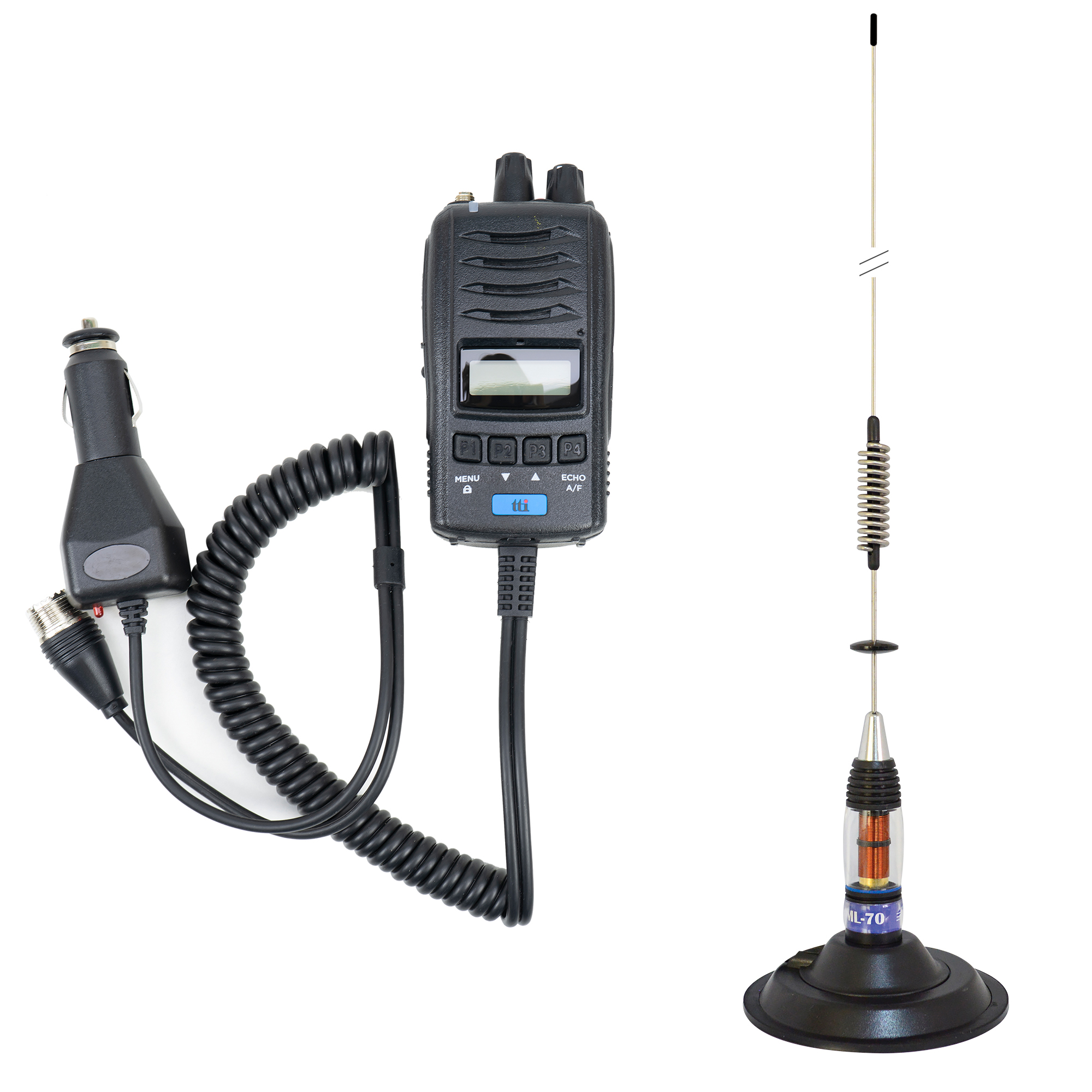 TTi TCB-H100 CB Radio Station Package and PNI ML70 CB Antenna with Magnet