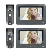 Package 2 Pieces PNI DF930 Video Intercom 7 Inch LCD Screen, 800x480, Electromagnetic Yala Output, Black