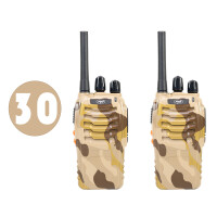 Bax with 30bc PNI PMR R40 Camo portable radio station, set of 2 pieces, 0.5W, 16 programmable channels, 16 PMR and 50 CTCSS and 104 DCS tones, ASQ, TOT, monitor, programmable, 1200mAh batteries, charg