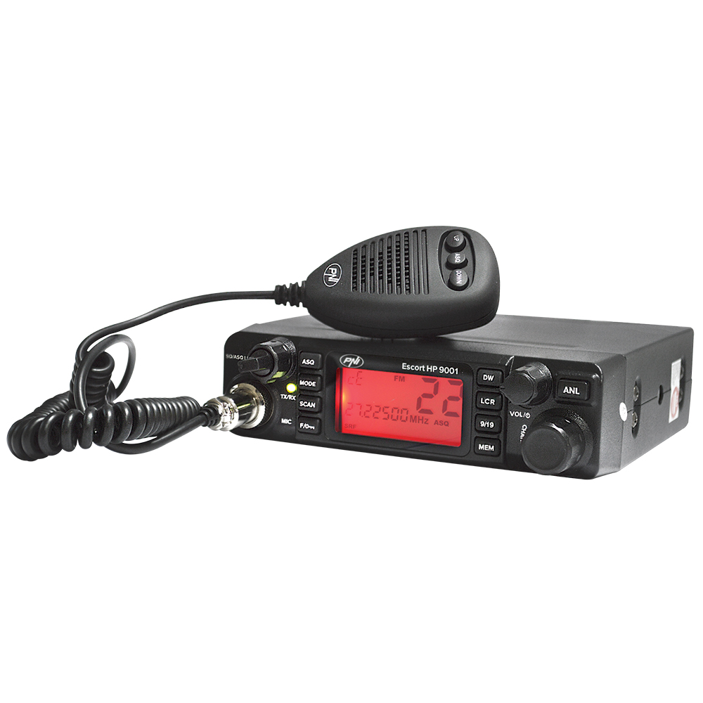 Statie radio CB PNI Escort HP 9001 ASQ reglabil, AM-FM, 12V, 4W, Scan, Dual Watch, ANL, ecran multicolor